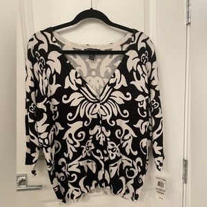 INC Black and White Cardigan with Sparkly Buttons Size 1X - NWT